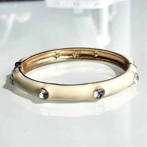 Premier Designs "Creme Brulee" hinged bangle bracelet nwot 7 1/4 inch